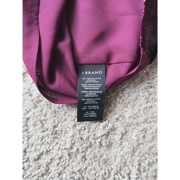 J Brand V-Neck Red Velvet Camisole Tank Top Small Wine Witchy Vamp Romantic Goth - Picture 6 of 7